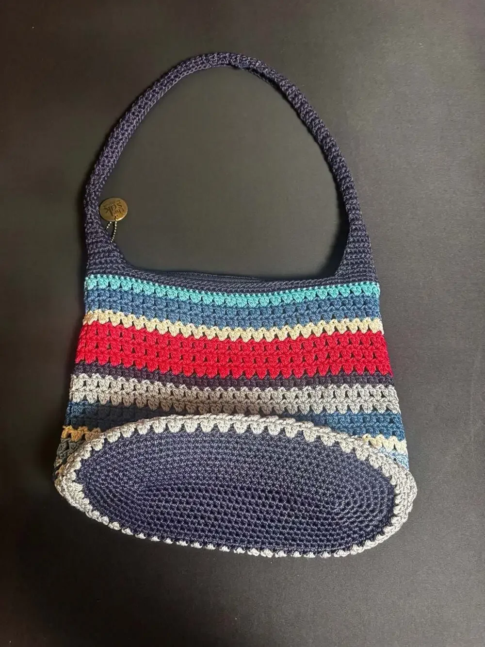 The Sak Originals Multi-Color Stripe Crochet Hobo Shoulder Bag